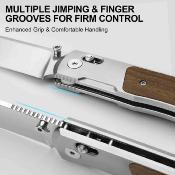 KI4761A1 Kizer Tycho – Couteau Pliant Lame Acier S45VN Manche Titane + Bois Mkuruti Frame Lock – Livraison Gratuite