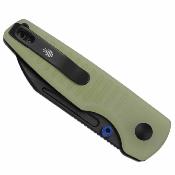KIV2706A7 Couteau Kizer Parakeet | Lame Acier Nitro-V Black PVD Sheepsfoot | Manche Plaquettes GID G10 Fluo | Button Lock | Livraison Gratuite