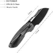 KIV3569A1 Couteau Kizer October Black Lame CPM-20CV - Livraison Gratuite