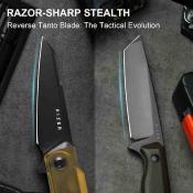 KIV3725A1 Couteau Kizer Skinner Reverse Tanto Lame Acier Nitro-V Manche PEI Sécurité Liner Lock - Livraison Gratuite