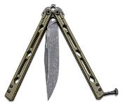 KS5150ODBW Couteau Kershaw Lucha vert Balisong Butterfly Lame Acier 14C28N Blackwash KVT Made USA - Livraison Gratuite