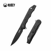 KUB312P Kubey Mizo - Flipper Lame Drop Point Acier 14C28N Manche G10 Noir Liner Lock IKBS - Livraison Gratuite