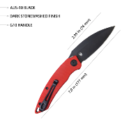 KUB333B Couteau Kubey Leaf Lame Spear Point AUS-10 Manche G10 Rouge Linerlock Roulements céramique – Livraison Gratuite
