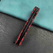 KUB371F Kubey Neo  – Couteau Pliant Outdoor, Lame Clip Point AUS-10 Blackwashed, Manche G10 Rouge/Noir, Liner Lock - Livraison Gratuite