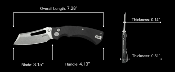 KUB378A Couteau Kubey Dheo Black Lame Acier 14C28N Pivot Roulement à Billes Sécurité Button Lock - Livraison Gratuite