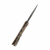 KUB396E Couteau pliant Kubey TBO | Lame Clip Point acier 14C28N | Crossbar Lock | Manche Brown Micarta – Livraison Gratuite