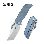 KUB402B Kubey Hamster Blue – Couteau Pliant Frame Lock | Lame Clip Point Satin 14C28N | Manche Titane KIVT - Livraison Gratuite