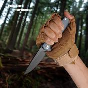 MGR811DG Miguron Knives Perism - Couteau Lame Drop Point Acier D2 Manche G10 Gris Liner Lock - Livraison Gratuite