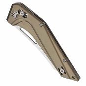PFKP15BGAW Petrified Fish Frigate | Couteau Lame Reverse Tanto Acier CPM-S35VN SW | Manche Bronze Aluminum Crossbar Lock - Livraison Gratuite