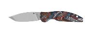 QS158A1 Couteau QSP Turtle Punk Multicolore Lame Tanto 14C28N IKBS - Livraison Gratuite