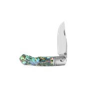 QS175B QSP Heron Nitro V Abalone Couteau Lame Acier Nitro-V Manche Plaquettes Abalone Slip Joint - Livraison Gratuite