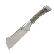 RR2589 Rough Ryder Big Horn – Couteau Pliant Lockback | Lame Cleaver Inox Satinée | Manche Corne de Bélier - Livraison Gratuite