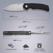 S230642 Couteau Sencut Omniform Lame Drop Point Acier 9Cr18MoV Manche Micarta Noir Linerlock IKBS – Livraison Gratuite