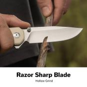 S240951 Couteau Sencut Aetheris Clip Point Lame Acier Inox 9Cr18MoV Manche G10 Ivory Linerlock Ouverture Flipper - Livraison Gratuite