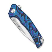 S250993 — Couteau SENCUT Quirk Lame Acier D2 Clip Point Satinée Manche Plaquettes G10 Bleu, Violet et Noir Liner Lock Flipper Thumb Stud - Livraison Gratuite