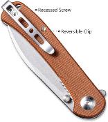 SA03D Couteau SENCUT Scepter Brown Micarta Lame Acier 9Cr18MOB - Livraison Gratuite