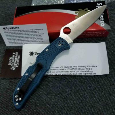 SC10FPK390 SPYDERCO ENDURA 4 LIGHTWEIGHT Lame K390 Manche BLEU Japan - Livraison Gratuite