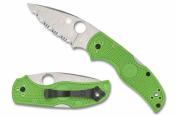 SC41SGR5 Couteau Spyderco Native 5 Salt Green | Lame Drop Point Acier LC200N Serr | Manche FRN Back Lock - Made in USA - Livraison Gratuite