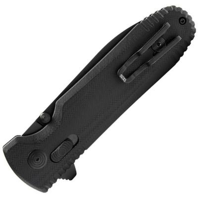 SOG12610157 — Couteau SOG Pentagon XR Lock Blackout Lame Acier CTS-XHP Spear Point Noire Manche G10 Noir Thumb Stud Livraison Gratuite