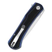 T1024A2 Couteau Tenable Kratos Lame Drop Point Acier Nitro-V Manche G10 Noir et Bleu Liner Lock  - Livraison Gratuite