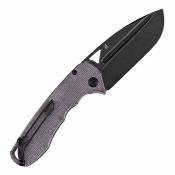 T1054A6 Tenable Bombur - Couteau Pliant Linerlock Lame Acier D2 Blackwash Drop Point Manche Micarta Violet - Livraison Gratuite