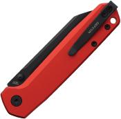 TD015RD Couteau Defcon Tier 2 Lame Sheepfoot Sandvik 14C28N Manche Aluminium Red Sécurité Button Lock - Livraison Gratuite 