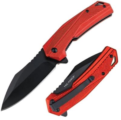 TF2018RD Couteau Tac Force Semi AUtomatique Lame Acier 3Cr13MoV Manche Alu Anodisé Rouge  - Livraison Gratuite