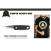 TPMPUK01 Couteau Fixe TOPS Mini Tanimboca Puukko Lame Acier 1095HC Manche Micarta Noir Housse Cuir Cou USA - Livraison Gratuite