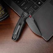 TVJM06BM14 Trivisa Butterfly – Couteau pliant Crossbar Lock Lame Acier 14C28N Blackwash Manche Black Micarta - Livraison Gratuite