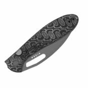  KIV3697A2 Couteau Pliant Kizer Masu Lame Acier 14C28N (HRC 58-59) Manche Micarta Motif Vortex Gris et Noir Button Liner Lock Livraison Gratuite