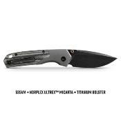VOSA2219 Vosteed Psyop – Couteau Pliant Top Liner Lock | Lame Wharncliffe Acier S35VN | Manche Micarta/Titane Bearing - Livraison Gratuite
