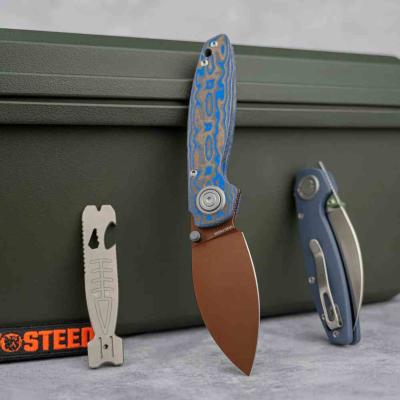 VOSA2811 Vosteed Shilin Cutter – Couteau pliant Lame Acier 154CM Manche Blue Ocean Micarta - Livraison Gratuite