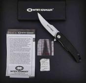 WAR091BKG Couteau pliant WithArmour Flint | Linerlock | Lame D2 satinée | Manche G10 noir texturé | Clip de poche - Livraison Gratuite