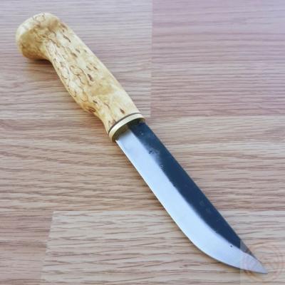 WJ23VISA10 Wood Jewel Finland – Couteau Fixe Scandinave | Lame Acier Carbone | Manche Bouleau | Étui Cuir - Livraison Gratuite 