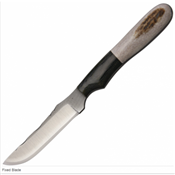 Couteau Anza Fixed Blade Lame Carbone Manche Micarta/Bois d'Elan Etui Cuir Made In USA AZNKE - Free Shipping