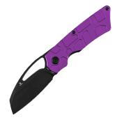 B3016A3 Couteau Goblin Tenable | Lame Acier 14C28N Blackwash Sheepsfoot Manche Purple Alu Amphibian Texture | Liner Lock | Livraison Gratuite