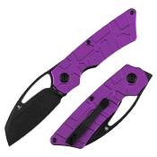 B3016A3 Couteau Goblin Tenable  | Lame Acier 14C28N Blackwash Sheepsfoot Manche Purple Alu Amphibian Texture | Liner Lock | Livraison Gratuite