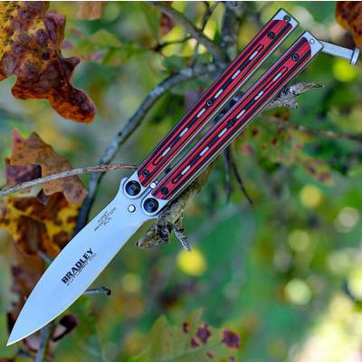 Couteau Bradley Kimura Balisong Butterfly Manche Red G-10 USA BCC904 - Free Shipping