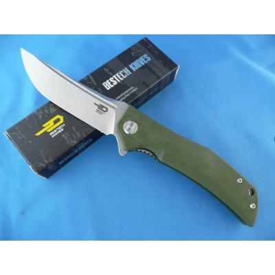 Couteau Bestech Knives Scimitar Lame Acier D2 Manche Green G-10 Linerlock BTKG05B1 - Free Shipping
