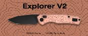 CMB22B CMB Explorer V2 | Couteau Lame Acier 14C28N Satin Drop Point | Manche Copper Foil | Axis Lock | Livraison Gratuite
