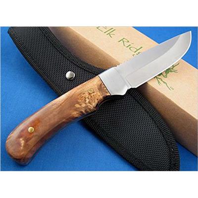 Couteau de Chasse Elk Ridge Manche Bois Acier 440 ER107- Free Shipping