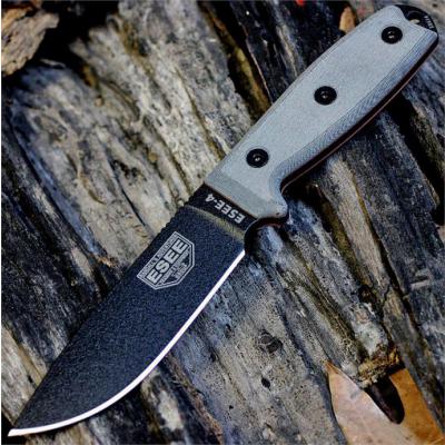 Couteau ESEE Model 4 Acier Carbone 1095 Manche Micarta Made In USA NO SHEATH ES4PKO - Free Shipping