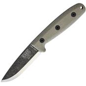 Couteau Bushcraft ESEE Camp Lore RB3 Black Oxide Carbone 1095 Etui Cuir Made USA ESRB3BO - Free Shipping