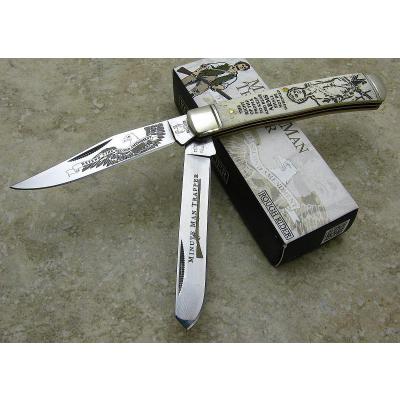 Couteau de Trappeur Minute Man Trapper Manche Os 2 Lames RR1447 - Free SHipping