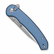 S251023 Sencut Ingot Blue | Couteau Lame Acier D2 Clip Point | Manche Aluminium | Button Lock | Livraison Gratuite