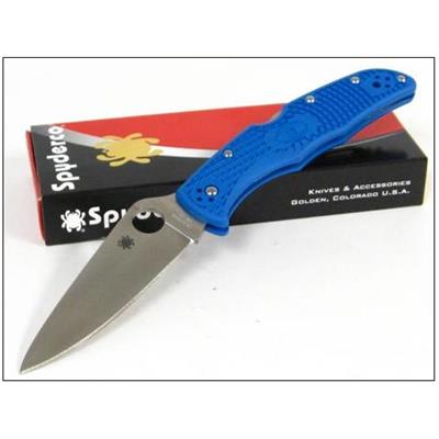 Couteau SPYDERCO Blue ENDURA 4 Flat Ground Plain Edge SC10FPBL - Couteau SPYDERCO Made In Japan