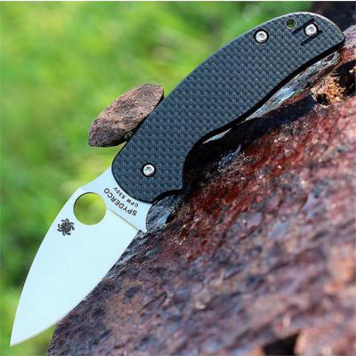Couteau Spyderco Sage 5 Carbon Fiber/G10 Lame CPM-S30V Manche Fibre Carbon SC123CFPCL - Free Shipping