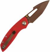B1068A3 Couteau Tenable Link | Lame Harpoon Acier 14C28N Rose Gold | Manche Red G10 Liner Lock - Livraison Gratuite