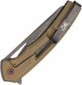 BR0557 Couteau Browning South Slope Bronze | Lame Acier D2 | Manche acier Cerakote bronze | Verrouillage Liner Lock - Livraison Gratuite