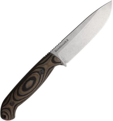 BRAD55S109 Couteau Bradford Guardian 5.5 Lame Acier Bohler N690 Manche Camo Micarta 3D Étui Cuir USA | Livraison Gratuite